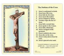 (2 copies) The Stations of the Cross Prayer Holy Card Lent Easter Catholic