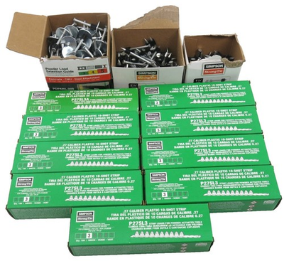 #ad Lot Of 9 Simpson Strong Tie P27SL3 Green 10 Shot Strips amp; Powder Actuated Pins $99.99