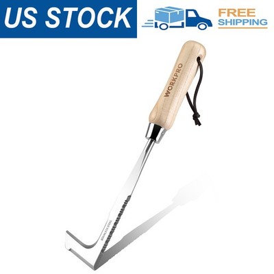 WORKPRO Crack Weeder 12'' Stainless Steel Crevice Weeding Tool with Wooden Handle
