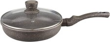 Brat Pfanne TIEF mit Glasdeckel Antihaft Granit Keramik-Beschichtung 30cm pan