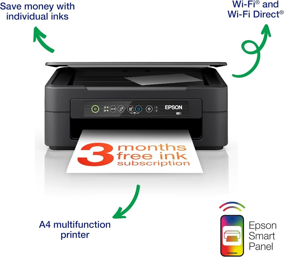 Epson Expression XP-2200 3-In-1 Multifunction Wireless Inkjet Printer With Ink - Image 2 of 4
