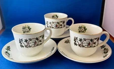 3 (three) Wood & Sons Christmas cups & saucer sets in the Noel pattern