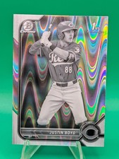 Justin Boyd 2022 Bowman Draft #BDC-13 Chrome Black & White RayWave Reds