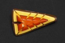 Art Deco Barrette Brooch In Three Tones, Probably Bakelite, Mid Century Jewelry