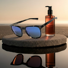 Costa Del Mar 06S2002 Sullivan 223 Shiny Black Kelp Blue Mirror 580 GLASS lens