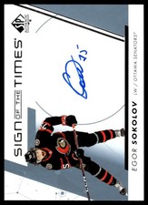 2022-23 SP Authentic Sign of the Times (B) Egor Sokolov Auto Ottawa Senators