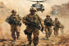 US MILITARY ARMY AIR FORCE SOLDIER STRETCHED CANVAS WALL ART READY TO HANG MC51