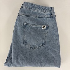 Lucy & Yak Women's Blue Zip Fly High Rise Denim Organic Cotton Mom Jeans W34 L31