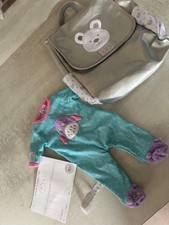 Tiny treasures dolls outfit with identify bracelet , baby girl  set and backpack