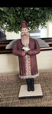 Folk Art Wood Primative Santa/St. Nick 12.5" Tall country Christmas Decor