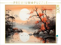 Calvendo Puzzle Sunset At The Lake | 1000 Pieces, Finished Size 25.2 × 18.9 In (