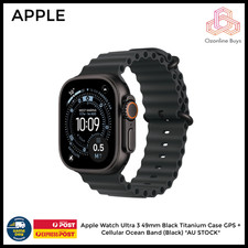 Apple Watch Ultra 3 49mm Black Titanium Case GPS + Cellular Ocean Band (Black) *