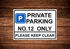 Private Parking Sign Personalised, No Parking, Keep Clear Metal Sign.