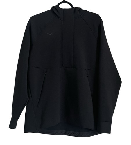 Hoka Essential Recovery Hoodie 1/2 Zip Sweatshirt Black Women’s Size Small