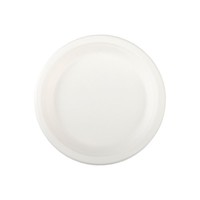50X Teller Aus Bagasse, Naturweiß, Rund Ø18Cm, 50Stk.