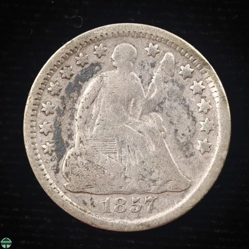 1857-P Seated Liberty Half Dime — photo from the most recent tracked eBay sale