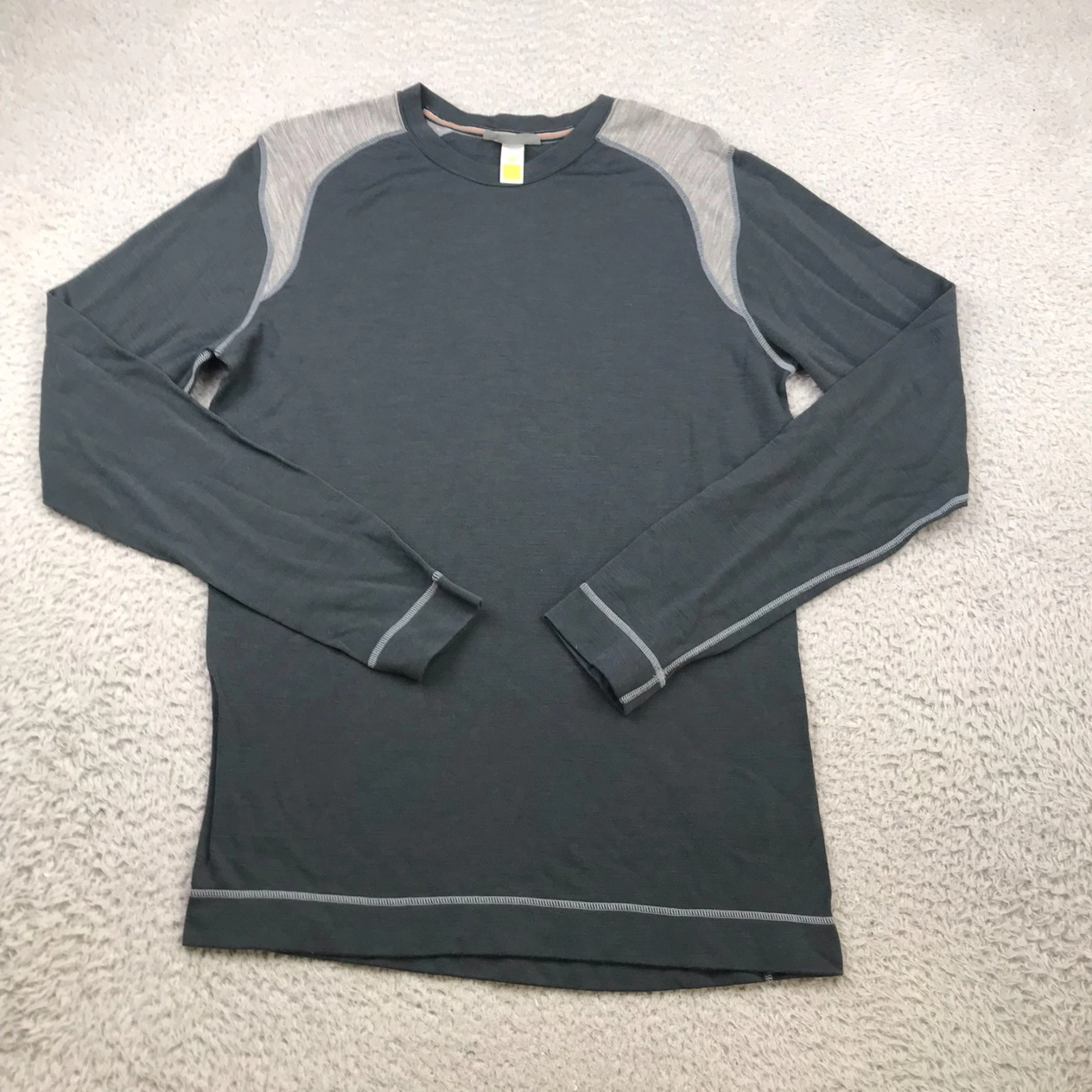 Smartwool Shirt Mens M Gray All Seaons Merino Wool Knit Base Layer Long Sleeve