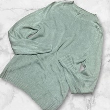 Margaret Howell Scotland Linen Cotton Mock Neck Sweater Green L Near Mint