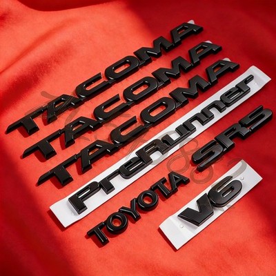 Door Rear Replacement Emblems For Tacoma 2005-2015 SR5 Prerunner V6 Letter Black