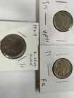 All 3 1929 P D S Buffalo Nickels