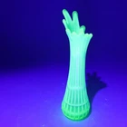 Fenton Art Glass - Uranium Green Opalescent - Swung Vase - 12½ inches