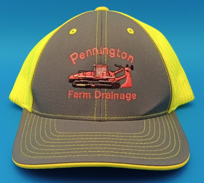 Pennington Farm Drainage Neon Small - Medium Mesh Trucker Cap Baseball Hat