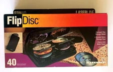 LASERLINE Flip Disc CD DVD Holder 40 Disc Nylon Storage Zippered Wallet FDN40