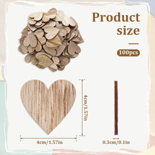 50 Stück Unlackierte Holzherzen Mit Loch & Schnur – 8x8 Cm, DIY-Dekoration Für Hochzeit, Basteln & Geschenke