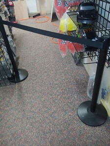 1 Pc Crowd Control Barrier Queue Poles Black Retractable Belt Stanchion Posts