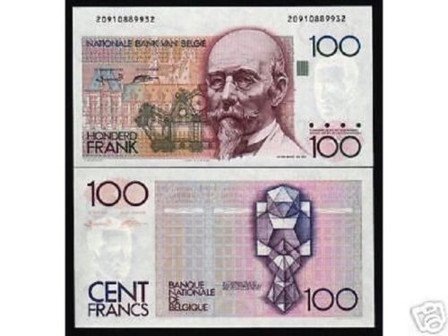 BELGIEN 100 FRANCS P-142 1982 X 1 STÜCK VOR EURO GEOMETRISCH UNC GELD BANKNOTE - Bild 3 von 5