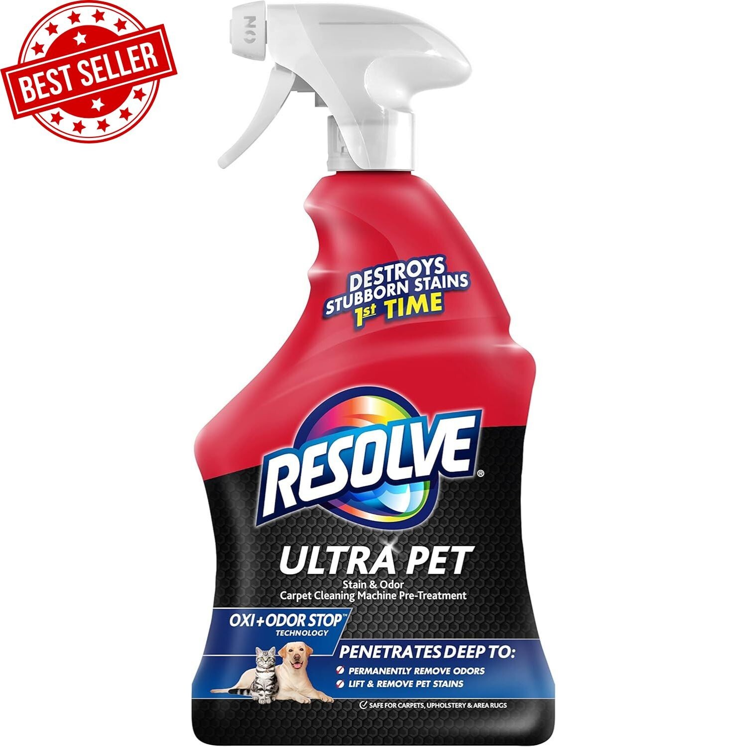 Powerful Resolve Ultra Pet Odor & Stain Remover Spray - 32Oz Carpet Cleaner