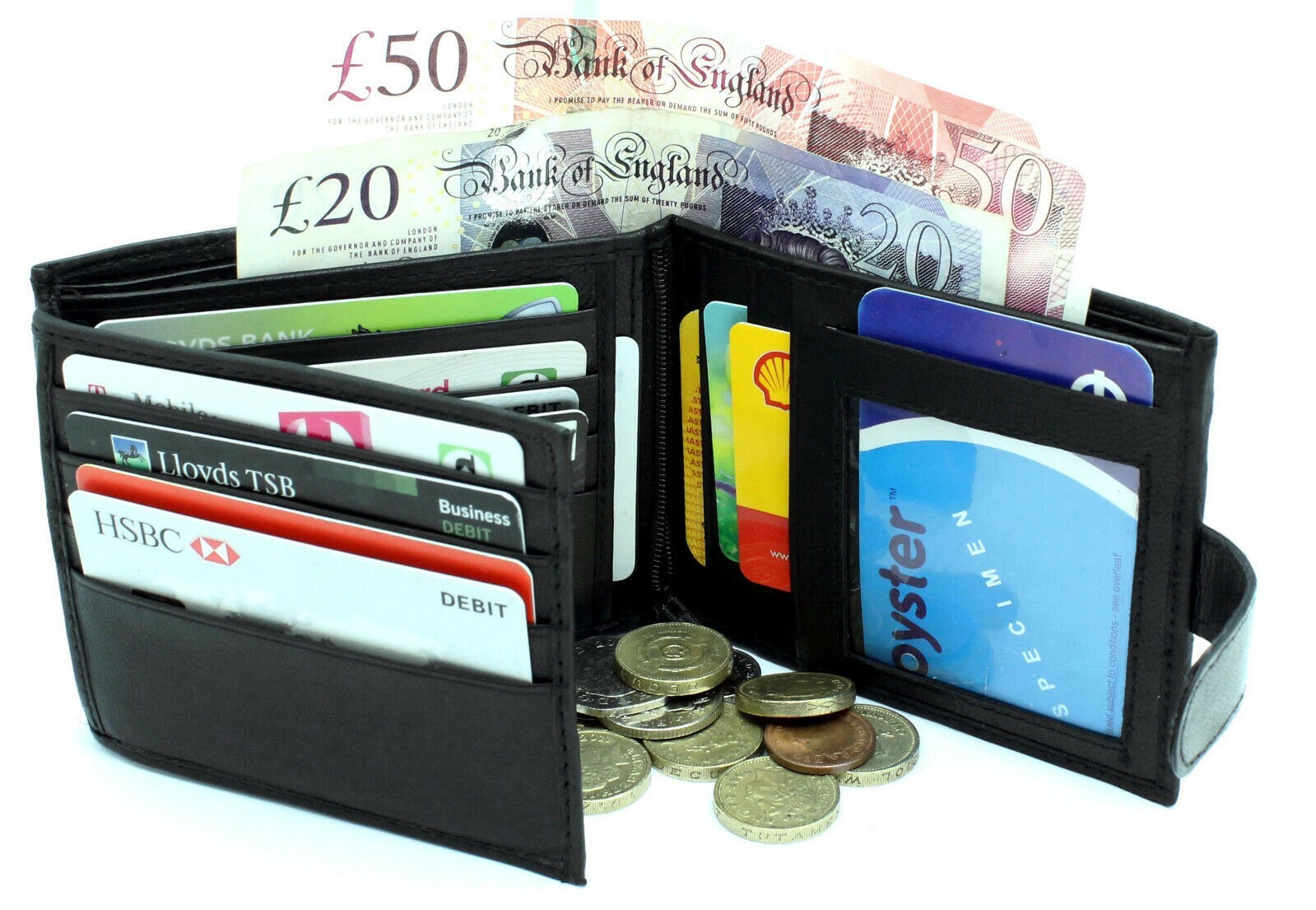 Mens Personalised Engraved Luxury Real Soft Black Leather Wallet Birthday Gift image 4