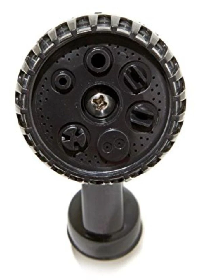 Black 7-Way Garden Pocket Spray Hose Nozzle Full Flat Jet Shower Mist Fine Vert - Image 2 of 3