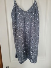 Shein large Womens Party Dress Silver Sequins Worn Once Short