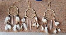 3 Dreamcatchers w/ 3" Chimes 4" Wide x Approx 11"-12" Long