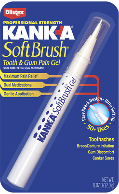 KankA SoftBrush For Canker Sores, Tooth Pain, and Gum Pain (Three Pens) 0.07oz 