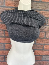 Fitted Racerback Work Out Shirt XS Built In Bra Sleeveless Athletic Top Gray Bla