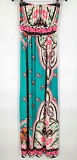 Boutique Pixi + Ivy Women's S Boho Paisley Strapless Maxi Dress Travel Beach NWT