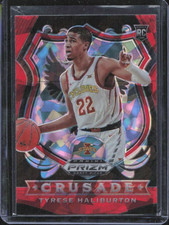 2020 Panini Prizm Basketball Crusade Red Cracked Ice Tyrese Haliburton #90 NRMT