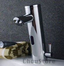 Public Toilet Hands Free Sensor Control Hot Cold Water Tap Bathroom Sink Faucet