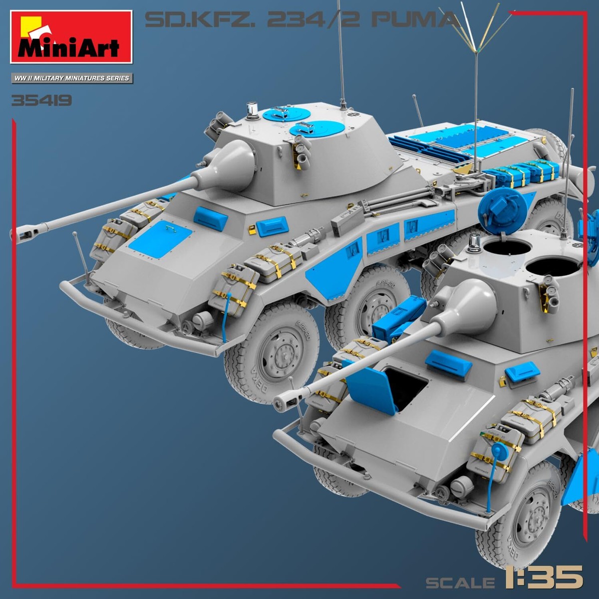 Miniart 1/35 scale German SD.KFZ.234/2 PUMA Molding Color Model