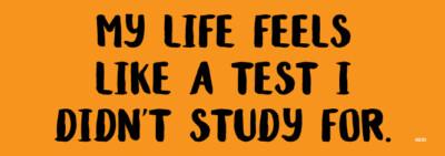 My life feels like a test I didn't study for., Vinyl Bumper Sticker M203