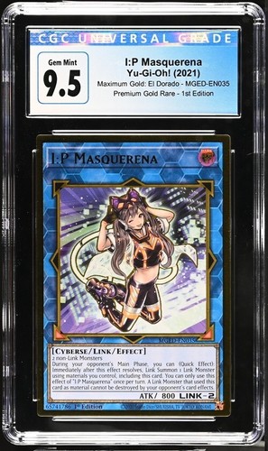 Yu-Gi-Oh! I:P Masquerena - MGED-EN035 - Premium Gold Rare 1st Ed CGC GMT 10 - Picture 2 of 3