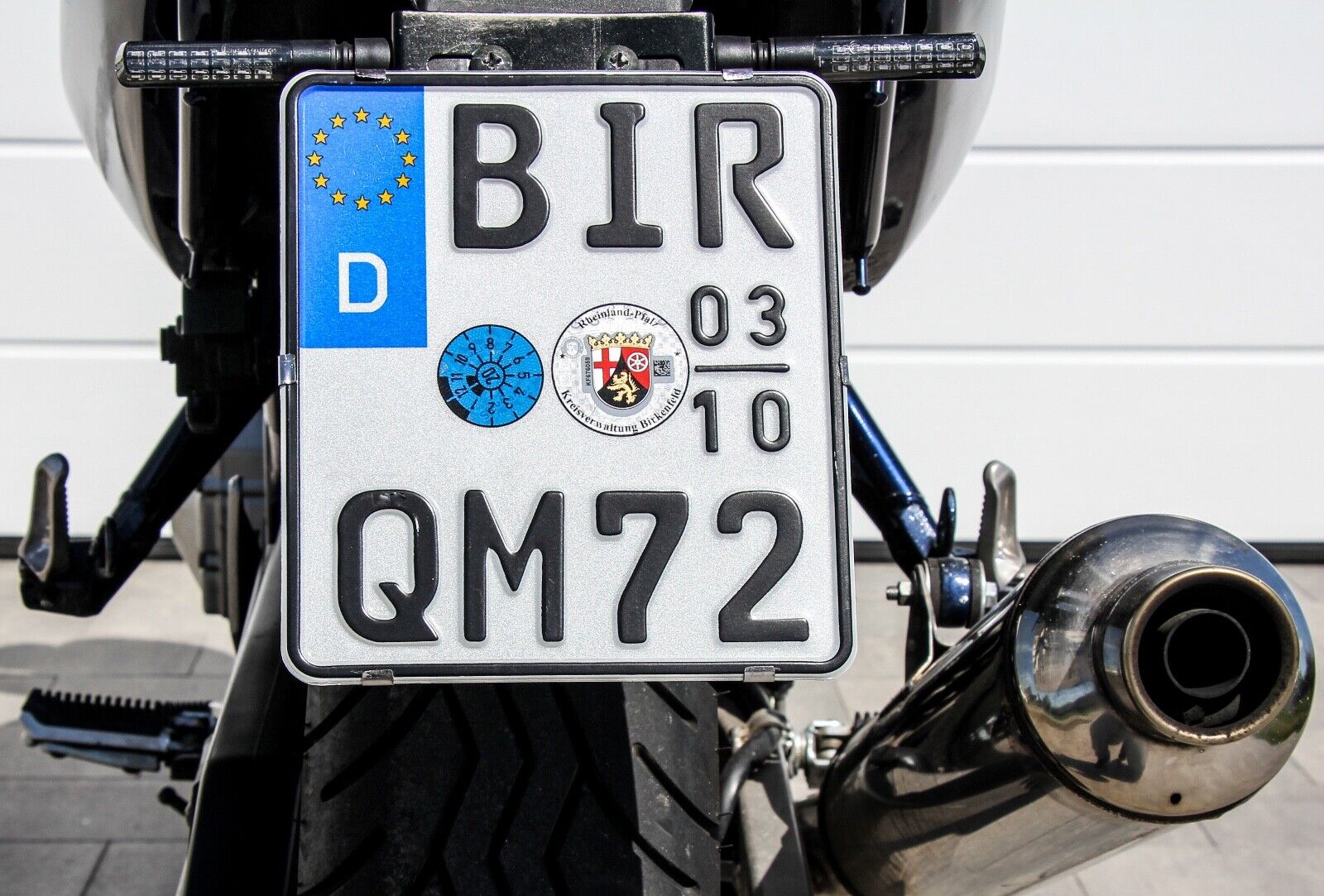 Edelstahl Kennzeichenhalter Nummernschildhalter Motorrad 180X200 Rahmenlos  3