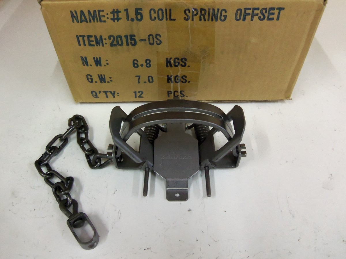 6 Bridger #1.5 Offset Coil Spring Traps - For Muskrat, Fisher, Fox, Raccoon - Trapping Supplies - View #3