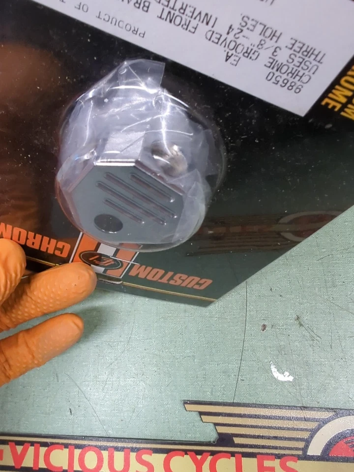 Camiseta de línea de freno delantero acanalada cromada personalizada 98650 3/8-24 Foto 3 de 4