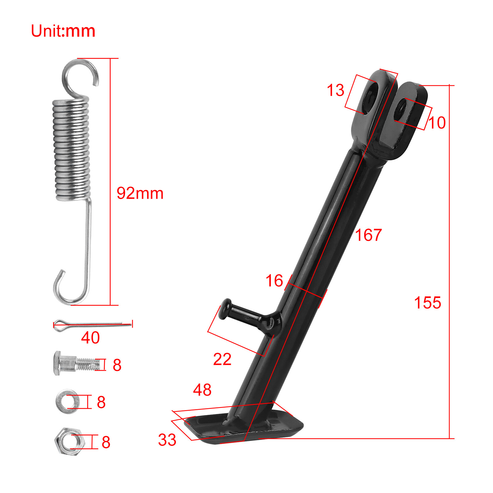 For Yamaha PW80 PY80 150mm Kick Stand/Side Stand Aftermarket Motorcycle