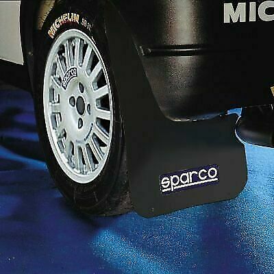 Black Sparco Logo Rally Style Car Exterior Styling Mudflaps - PAIR Universal Fit