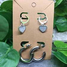 4 PC Silver-tone Earring Set Boho Retro Dangle Hook Hoop New Free Ship 4897