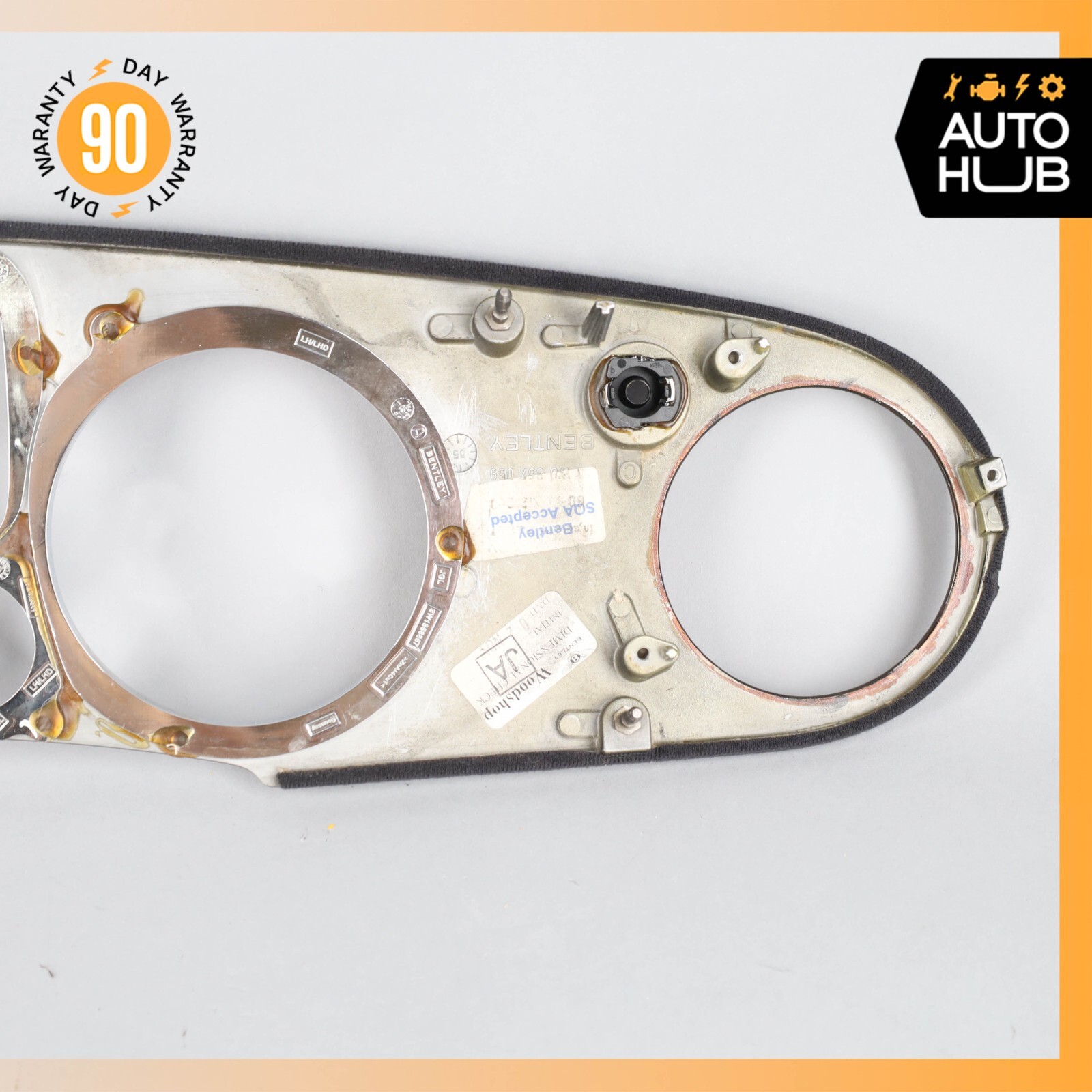 03-13 Bentley Continental Flying Spur Dash Panel Speedometer Bezel Trim Wood OEM